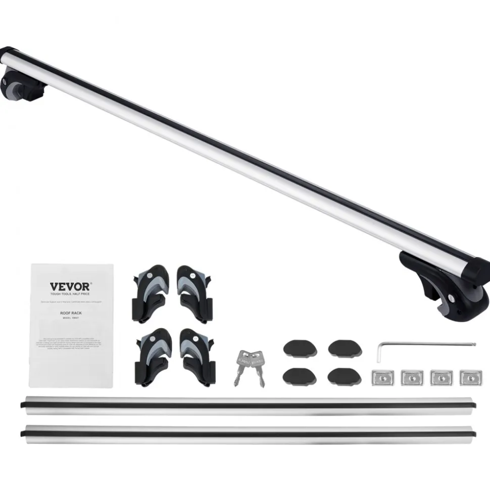 VEVOR Roof Rack Cross Bars, Aluminum Roof Rack Crossbars, Fit Raised Side Rail with Gap, 200 lbs Load Capacity, Adjustable Crossbars with Locks, for SUVs, Sedans, and Vans