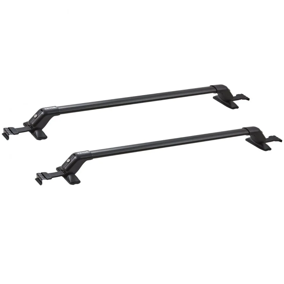 VEVOR Roof Rack Cross Bars, Aluminum Roof Rack Crossbars, Fit Roof without Side Rail, 155 lbs Load Capacity, Adjustable Bare Roof Crossbars with Locks, for SUVs, Sedans, and Vans