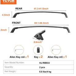 VEVOR Roof Rack Cross Bars, Compatible with 2011-2021 Jeep Grand Cherokee with Grooved Side Rails, 200lbs Load Capacity, Aluminum Crossbars with Locks, for Rooftop Cargo Carrier Bag Luggage Kayak Bike