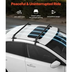 VEVOR Roof Rack Cross Bars, Universal Fit for Naked Roofs Without Raised Rails/Flush Rail/Black Moldings, 165 LBS Capacity, Lockable Heavy Duty Aluminum Crossbar Racks Roof Rail Rooftop Luggage Canoe