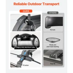 VEVOR Roof Rack Cross Bars, Universal Fit for Naked Roofs Without Raised Rails/Flush Rail/Black Moldings, 165 LBS Capacity, Lockable Heavy Duty Aluminum Crossbar Racks Roof Rail Rooftop Luggage Canoe
