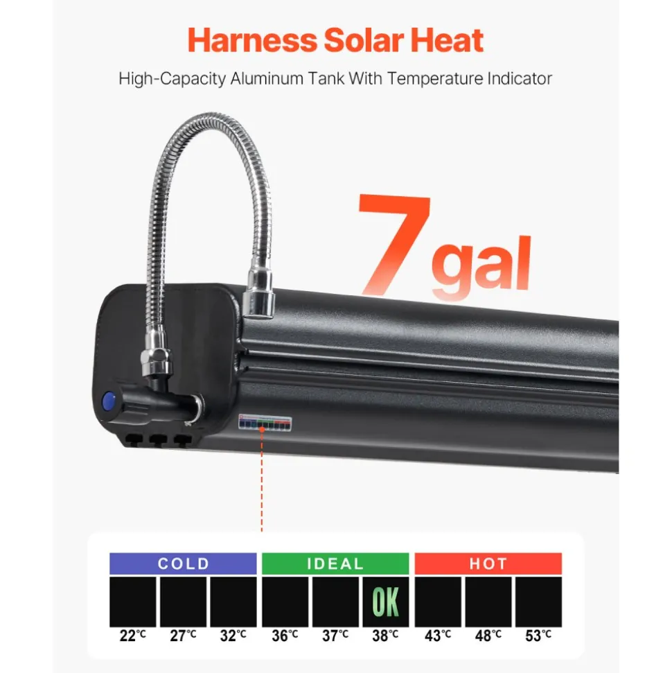 VEVOR Roof Rack Water Tank, 7 Gal, Multi-Dispensing Outdoor Tank with 2 Splash-Guard Panels & T-slot, High-Capacity Aluminum Tank with Pressurization Port, Fit for Trunks, Roll Bars, Crossbars