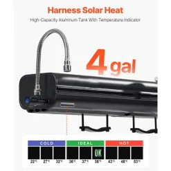 VEVOR Roof Rack Water Tank, 4 Gal, Multi-Dispensing Outdoor Tank with 2 Splash-Guard Panels & T-slot, High-Capacity Aluminum Tank with Pressurization Port, Fit for Trunks, Roll Bars, Crossbars