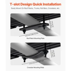 VEVOR Roof Rack Water Tank, 8 Gal, Multi-Dispensing Outdoor Tank with 2 Splash-Guard Panels & T-slot, High-Capacity Aluminum Tank with Pressurization Port, Fit for Trunks, Roll Bars, Crossbars
