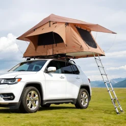 VEVOR Rooftop Tent Hard Shell, Naturnest Rooftop Tent Hardshell for 2-3 Person, Folding Hard Shell Roof Top Tent with Telescopic Ladder Mattress PVC Cover Bag, Waterproof for Jeep SUV Van Pickup Truck