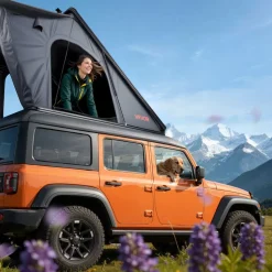 VEVOR Rooftop Tent Hard Shell, Naturnest Rooftop Tent Hardshell for 2-3 Person, Hard Shell Roof Top Tent with Telescopic Ladder Thick Mattress, Waterproof Windproof for Jeep SUV Van Pickup Truck
