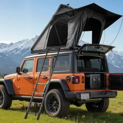 VEVOR Rooftop Tent Hard Shell, Naturnest Rooftop Tent Hardshell for 2-3 Person, Hard Shell Roof Top Tent with Telescopic Ladder Thick Mattress, Waterproof Windproof for Jeep SUV Van Pickup Truck