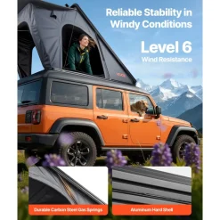 VEVOR Rooftop Tent Hard Shell, Naturnest Rooftop Tent Hardshell for 2-3 Person, Hard Shell Roof Top Tent with Telescopic Ladder Thick Mattress, Waterproof Windproof for Jeep SUV Van Pickup Truck