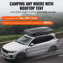 VEVOR Rooftop Tent Hard Shell, Naturnest Rooftop Tent Hardshell for 2-3 Person, Hard Shell Roof Top Tent with Telescopic Ladder Thick Mattress, Waterproof Windproof for Jeep SUV Van Pickup Truck