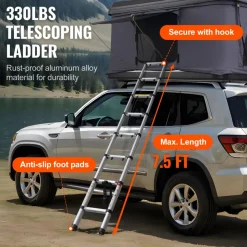 VEVOR Rooftop Tent Hard Shell, Naturnest Rooftop Tent Hardshell for 2-3 Person, Hard Shell Roof Top Tent with Telescopic Ladder Thick Mattress, Waterproof Windproof for Jeep SUV Van Pickup Truck
