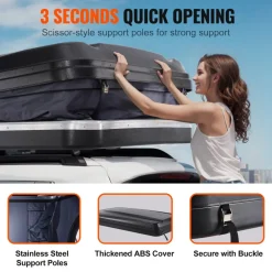 VEVOR Rooftop Tent Hard Shell, Naturnest Rooftop Tent Hardshell for 2-3 Person, Hard Shell Roof Top Tent with Telescopic Ladder Thick Mattress, Waterproof Windproof for Jeep SUV Van Pickup Truck