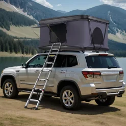 VEVOR Rooftop Tent Hard Shell, Naturnest Rooftop Tent Hardshell for 2-3 Person, Hard Shell Roof Top Tent with Telescopic Ladder Thick Mattress, Waterproof Windproof for Jeep SUV Van Pickup Truck