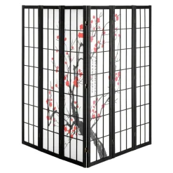 VEVOR Room Divider, 6 Panel Japanese Room Divider Screen, Wood Folding Privacy Screen Indoor, Japanese Partition Portable Decoration Dividers, for Room Separation Home Office Restaurant & Bedroom