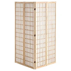 VEVOR Room Divider, 4 Panel Japanese Room Divider, Folding Privacy Screen Indoor, Portable Partition Dividers and Decoration Screens, for Room Separation, Home, Office, Restaurant & Bedroom (Natural)