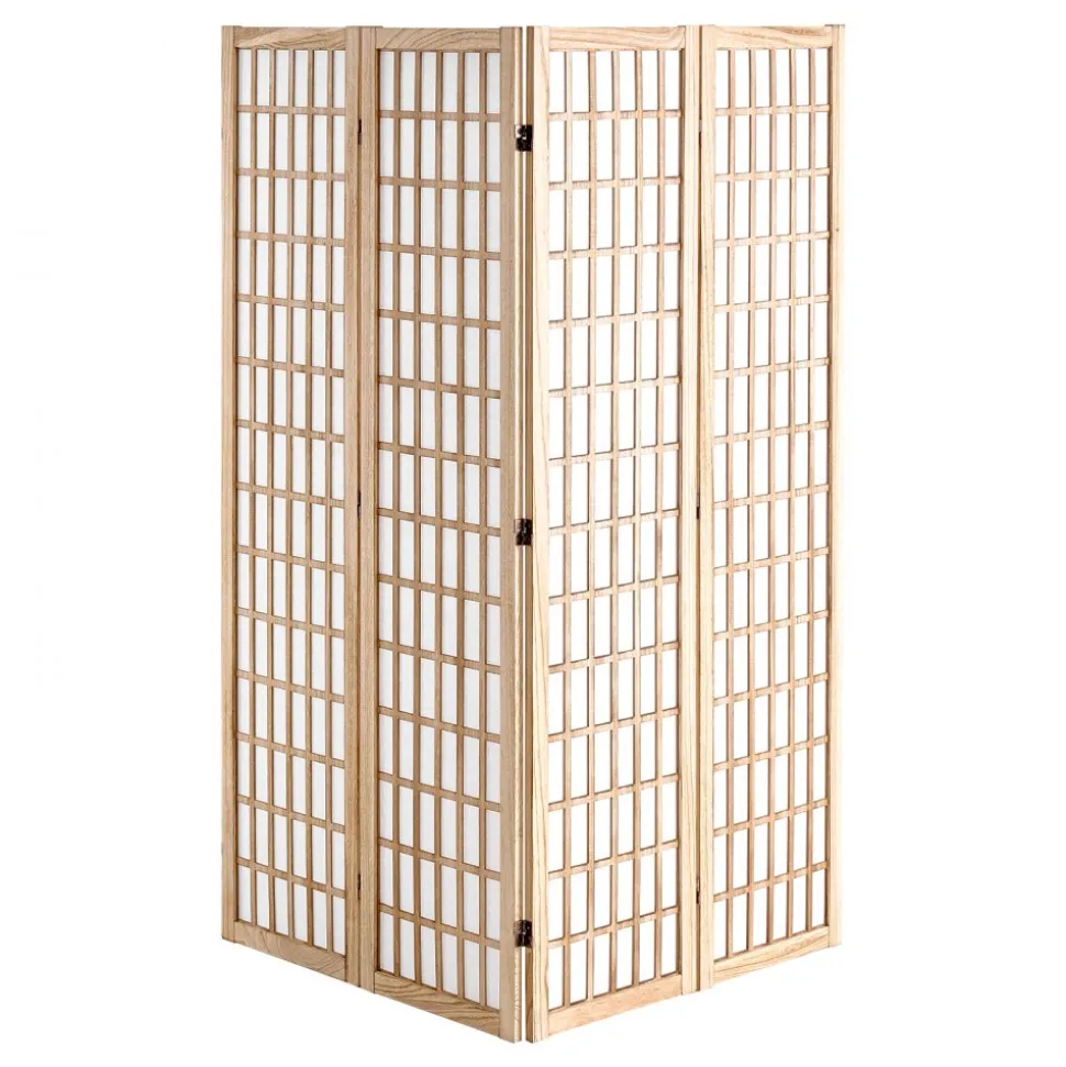 VEVOR Room Divider, 4 Panel Japanese Room Divider, Folding Privacy Screen Indoor, Portable Partition Dividers and Decoration Screens, for Room Separation, Home, Office, Restaurant & Bedroom (Natural)