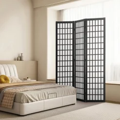 VEVOR Room Divider, 3 Panel Japanese Room Divider, Wood Folding Privacy Screen Indoor, Japanese Partition Dividers Portable Decoration Screens, for Room Separation Home Office Restaurant & Bedroom