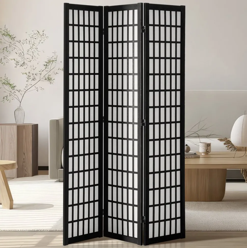 VEVOR Room Divider, 4 Panel Japanese Room Divider Screen, Wood Folding Privacy Screen Indoor, Japanese Partition Portable Decoration Dividers, for Room Separation Home Office Restaurant & Bedroom
