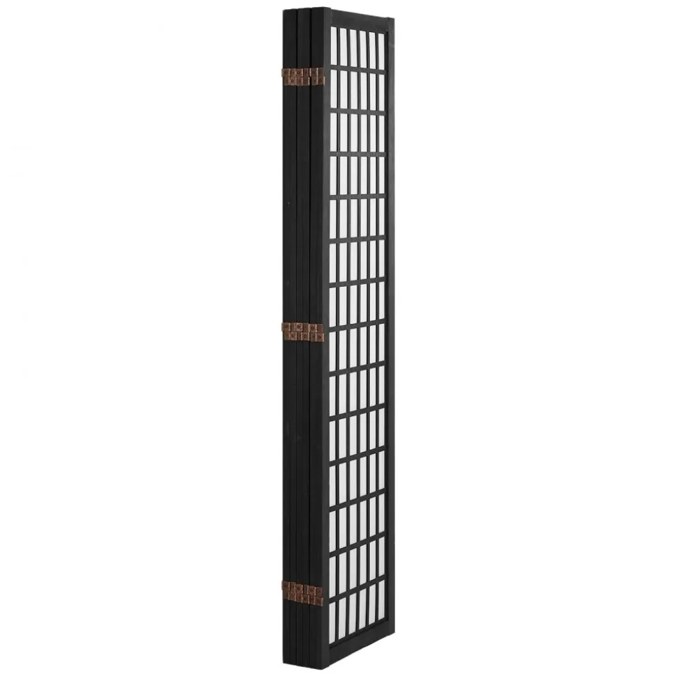 VEVOR Room Divider, 6 Panel Japanese Room Divider, Folding Privacy Screen Indoor, Portable Partition Dividers and Decoration Screens, for Room Separation, Home, Office, Restaurant & Bedroom (Black)