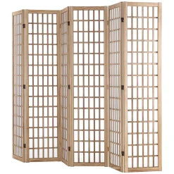 VEVOR Room Divider, 6 Panel Japanese Room Divider, Wood Folding Privacy Screen Indoor, Japanese Partition Dividers Portable Decoration Screens, for Room Separation Home Office Restaurant & Bedroom