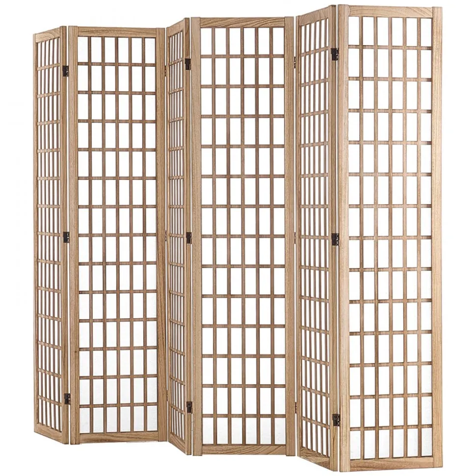 VEVOR Room Divider, 6 Panel Japanese Room Divider, Wood Folding Privacy Screen Indoor, Japanese Partition Dividers Portable Decoration Screens, for Room Separation Home Office Restaurant & Bedroom
