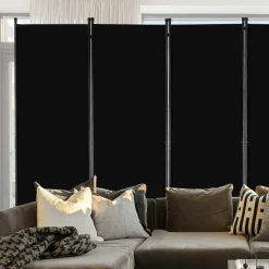 VEVOR Room Divider, 6 Panel Room Divider, Folding Privacy Screen and Portable Partition Divider for Room Separation, Freestanding Room Partitions for Office, Bedroom, Study, Black