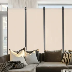VEVOR Room Divider, 6 Panel Room Divider, Folding Privacy Screen and Portable Partition Divider for Room Separation, Freestanding Room Partitions for Office, Bedroom, Study, Beige