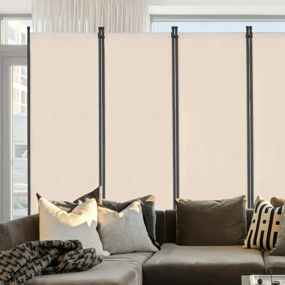 VEVOR Room Divider, 6 Panel Room Divider, Folding Privacy Screen and Portable Partition Divider for Room Separation, Freestanding Room Partitions for Office, Bedroom, Study, Beige