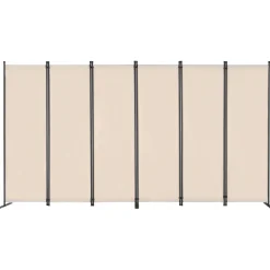 VEVOR Room Divider, 6 Panel Room Divider, Folding Privacy Screen and Portable Partition Divider for Room Separation, Freestanding Room Partitions for Office, Bedroom, Study, Beige
