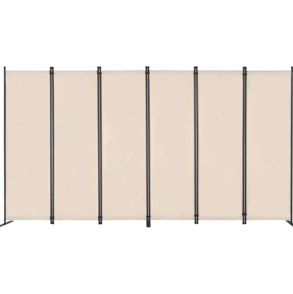 VEVOR Room Divider, 6 Panel Room Divider, Folding Privacy Screen and Portable Partition Divider for Room Separation, Freestanding Room Partitions for Office, Bedroom, Study, Beige