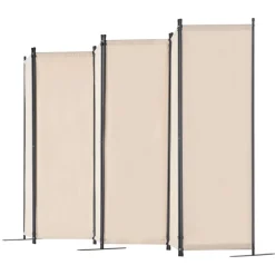 VEVOR Room Divider, 6 Panel Room Divider, Folding Privacy Screen and Portable Partition Divider for Room Separation, Freestanding Room Partitions for Office, Bedroom, Study, Beige