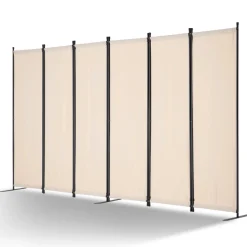 VEVOR Room Divider, 6 Panel Room Divider, Folding Privacy Screen and Portable Partition Divider for Room Separation, Freestanding Room Partitions for Office, Bedroom, Study, Beige