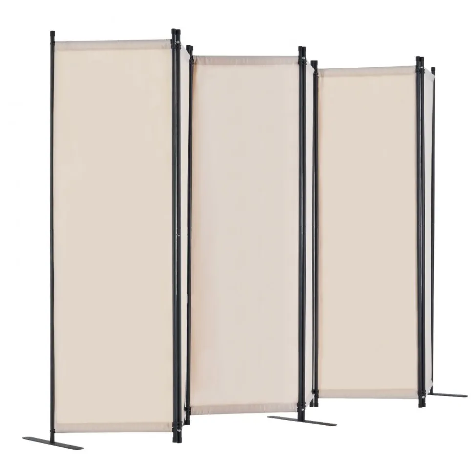 VEVOR Room Divider, 6 Panel Room Divider, Folding Privacy Screen and Portable Partition Divider for Room Separation, Freestanding Room Partitions for Office, Bedroom, Study, Beige