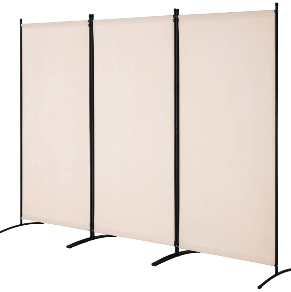 VEVOR Room Divider, 3 Panel Room Divider, Folding Privacy Screen and Portable Partition Divider for Room Separation, Freestanding Room Partitions for Office, Bedroom, Study, Beige