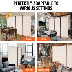 VEVOR Room Divider, 3 Panel Room Divider, Folding Privacy Screen and Portable Partition Divider for Room Separation, Freestanding Room Partitions for Office, Bedroom, Study, Beige