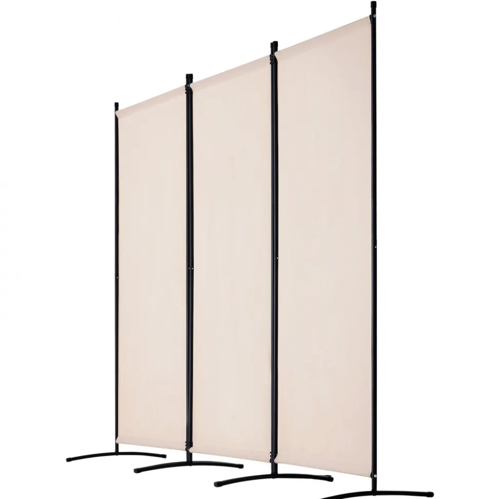 VEVOR Room Divider, 3 Panel Room Divider, Folding Privacy Screen and Portable Partition Divider for Room Separation, Freestanding Room Partitions for Office, Bedroom, Study, Beige
