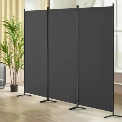 VEVOR Room Divider, 3 Panel Room Divider, Folding Privacy Screen and Portable Partition Divider for Room Separation, Freestanding Room Partitions for Office, Bedroom, Study, Grey