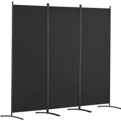 VEVOR Room Divider, 3 Panel Room Dividers and Folding Privacy Screens, Fabric Partition Room Dividers for Office, Bedroom, Dining Room, Study, Freestanding, Black