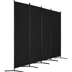 VEVOR Room Divider, 4 Panel Room Divider, Folding Privacy Screen and Portable Partition Divider for Room Separation, Freestanding Room Partitions for Office, Bedroom, Study, Black