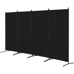 VEVOR Room Divider, 4 Panel Room Divider, Folding Privacy Screen and Portable Partition Divider for Room Separation, Freestanding Room Partitions for Office, Bedroom, Study, Black