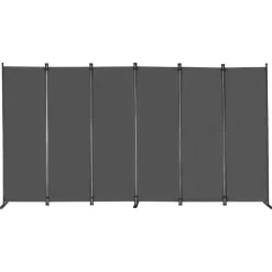 VEVOR Room Divider, 6 Panel Room Divider, Folding Privacy Screen and Portable Partition Divider for Room Separation, Freestanding Room Partitions for Office, Bedroom, Study, Grey