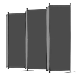 VEVOR Room Divider, 6 Panel Room Divider, Folding Privacy Screen and Portable Partition Divider for Room Separation, Freestanding Room Partitions for Office, Bedroom, Study, Grey