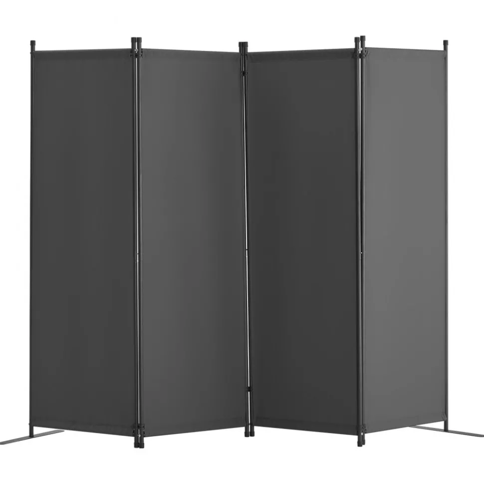 VEVOR Room Divider, 4 Panel Room Dividers and Folding Privacy Screens, Fabric Partition Room Dividers for Office, Bedroom, Dining Room, Study, Freestanding, Light Gray