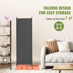 VEVOR Room Divider, 4 Panel Room Dividers and Folding Privacy Screens, Fabric Partition Room Dividers for Office, Bedroom, Dining Room, Study, Freestanding, Light Gray