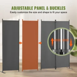 VEVOR Room Divider, 4 Panel Room Dividers and Folding Privacy Screens, Fabric Partition Room Dividers for Office, Bedroom, Dining Room, Study, Freestanding, Light Gray