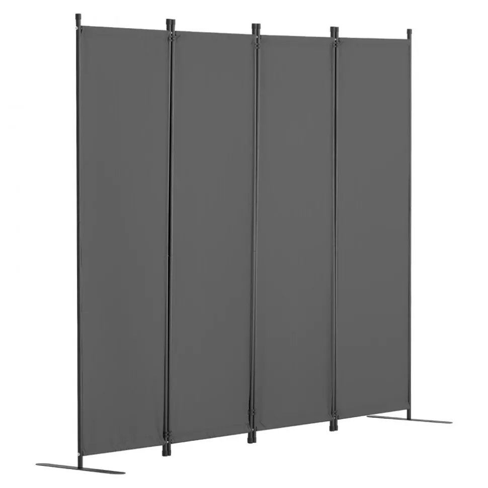 VEVOR Room Divider, 4 Panel Room Dividers and Folding Privacy Screens, Fabric Partition Room Dividers for Office, Bedroom, Dining Room, Study, Freestanding, Light Gray