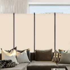VEVOR Room Divider, 4 Panel Room Divider, Folding Privacy Screen and Portable Partition Divider for Room Separation, Freestanding Room Partitions for Office, Bedroom, Study, Beige
