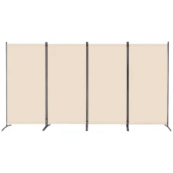 VEVOR Room Divider, 4 Panel Room Divider, Folding Privacy Screen and Portable Partition Divider for Room Separation, Freestanding Room Partitions for Office, Bedroom, Study, Beige