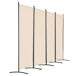 VEVOR Room Divider, 4 Panel Room Divider, Folding Privacy Screen and Portable Partition Divider for Room Separation, Freestanding Room Partitions for Office, Bedroom, Study, Beige