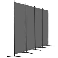 VEVOR Room Divider, 4 Panels Room Divider, Folding Privacy Screen and Portable Partition Divider for Room Separation, Freestanding Room Partitions for Office, Bedroom, Study, Grey