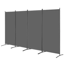 VEVOR Room Divider, 4 Panels Room Divider, Folding Privacy Screen and Portable Partition Divider for Room Separation, Freestanding Room Partitions for Office, Bedroom, Study, Grey